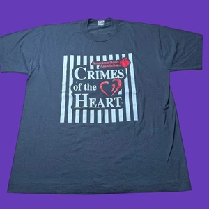 Vintage Crimes of the Heart American Heart Association XL Single Stitch T Shirt - Picture 1 of 9
