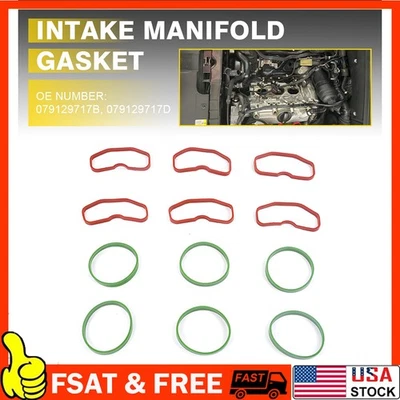 6*上部和6*下进气歧管垫圈适用于奥迪3.0T Q5 Q7 A8 A7 A6 S4 S5 SQ5 B — 第 1/4 张图片