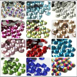 [Wholesale DMC Hotfix]Bulk SS16 20 30mm Iron On Rhinestones Crystal Hot Fix - Foto 1 di 20