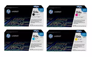 4x Oryginalny toner HP 124A (Q6000A Q6001A Q6002A Q6003A) - Darmowa wysyłka - Zdjęcie 1 z 5