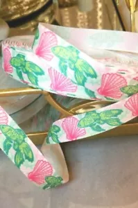 DIY 19 mm Pastel Grosgrain Ribbon Tropical Koi Designer Topknots Gifts DOG Bows - Picture 1 of 1