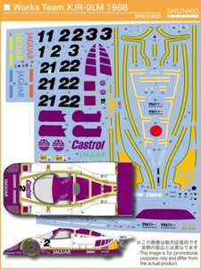 SHUNKO Decal Sheet 1:24 Scale TWR Jaguar XJR-9LM 1988 Full Sponsor # SHK-400 - Picture 1 of 5