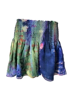 Vintage Y2K Elizabeth & James Silk Watercolor mini skirt Whimsey Goth Fairy Boho - Picture 1 of 18