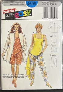 Burda Misses Shirt, Top, Pants & Shorts Sizes 10-20 Sealed Uncut Pattern 4608 - Picture 1 of 3