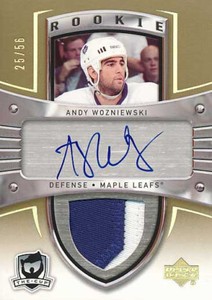2005-06 The Cup GOLD RAINBOW ROOKIE PATCH #164 ANDY WOZNIEWSKI - x/56 - Toronto