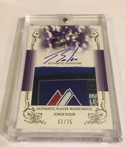 2013 LEAF TRINITY SILVER MAJESTIC TAG LOGO PATCH JORGE SOLER JSY AUTO RC /25 1/1 - Picture 1 of 1