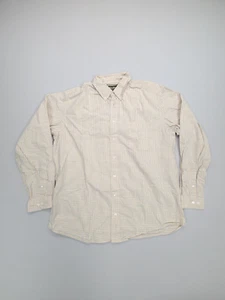 Eddie Bauer Shirt Mens Large Tall Yellow White Button Up Cotton Casual  - Picture 1 of 8