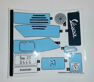 LEGO Creator 10298 Vespa 125 - AUFKLEBER / STICKER - Moped Roller Decals - Imagen 1 de 1