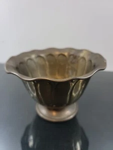 Vintage Solid Brass Pedestal Pot Vase RIH India 5 1/2"×3 1/2" - Picture 1 of 5