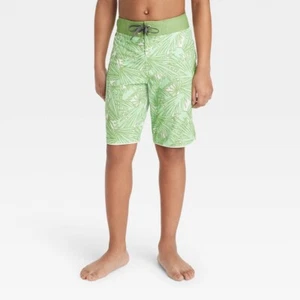 Boys' Palm Printed Swim Trunks - art class Green 7 - Picture 1 of 1