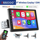 Single 1 DIN 9 in Car Stereo Apple Carplay Android Auto HD Touch Screen FM-Radio