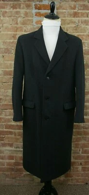 Мужское длинное серое пальто шерсть кашемир роскошная смесь ткани сделано в Англии - Изображение 1 из 4