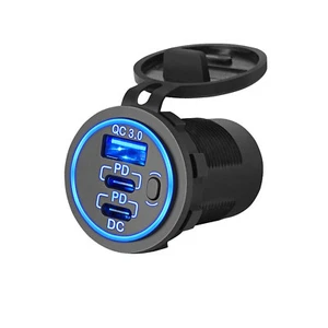 Universal USB C Car Charger Dual 20W PD &18W QC3.0 Outlet Sockets for 12V 24V - Picture 1 of 19
