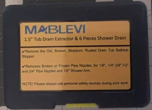 Mablevi 1.5”Tub Drain Extractor & 6 Pcs. Shower Drain New In Product Box - Picture 1 of 2