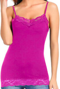 FDPlus Women's Plus Size Basic Long Layering Lace Cami w/Adj Straps 1x/2x/3x