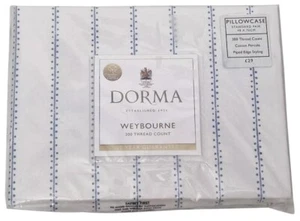 DORMA EST.1921 Weybourne 300 Fili Cotone Percalle Federa 48 X 76cm - Foto 1 di 3