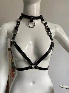 Sexy Damen Body Brustgeschirr Taillengürtel Träger Kostüm Gothic Korsett Bustier BH - Bild 1 von 8