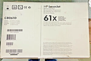 HP Toner 61X Doppelpack (2 in einer Box) versiegelte schwarze Tonerkassette - Bild 1 von 2