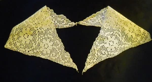 Antiker Häkelkrageneinsatz Kleidungsdetail oder Halsbänder 8 Blütenblätter Blumendetail - Bild 1 von 4