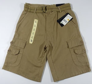 US Polo Assn Boys Cargo Shorts Size 8 Cotton Canvas Belt NWT - Picture 1 of 7