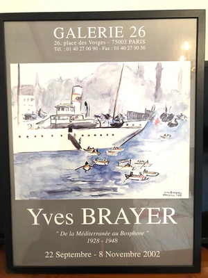 Affiche exposition Yves Brayer – Galerie 26 Place des Vosges Paris – 2002ffiche - Photo 1/4