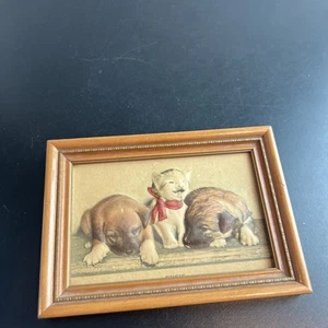 Vtg Morris Bendien SUSIE Cat Litho 3D Print Daily Puppies Kittens 1940s - Picture 1 of 8