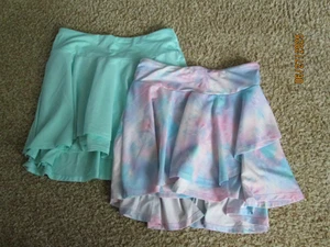 Lot of 2 - All In Motion - Size 14 XL Girls Skorts - Mint Green, Tie Dye Pink - Picture 1 of 10