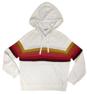 Faherty Evereve Womens Mountainside Stripes Throuback Hoodie S Cotton Cashmere - Picture 1 of 8