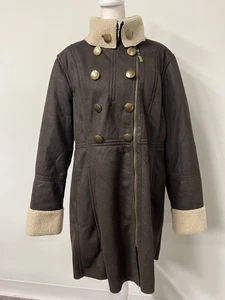 Vintage Sonoma Damen XL Wildlederimitat Bett �� Kunstfellfutter Innenmantel Long Flight - Bild 1 von 11