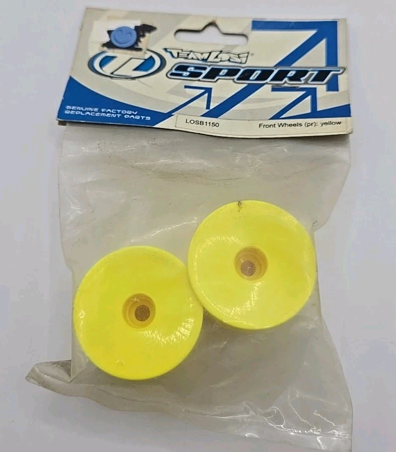 Team Losi Yellow Front Wheels Mini T 1.0 1/18th Scale Rc Mini-T 1.0 LOSB1150 - Image 1 of 1