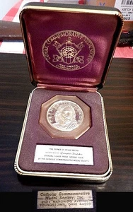 Katholische Gedenkmedaille Gesellschaft Der Friedensfürst Sterling Silber Medaille 1 - Bild 1 von 2