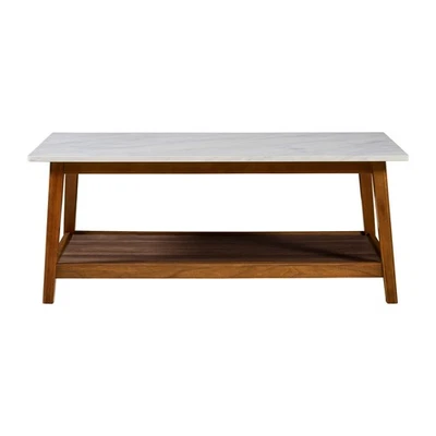 Mesa de centro Teamson Home Kingston con tapa de almacenamiento y aspecto de mármol, Foto 1 de 4