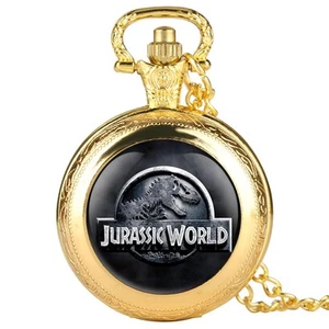 Jassassic World Orologio da Tasca Collana Cupola in Vetro con Sacchetto in Velluto Nero - Foto 1 di 2