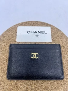 CHANEL CC Schwarz Leder Kartenetui Geldbörse Etui GHW - Bild 1 von 8