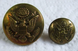 2x WW2 Period:"US USAAF (& ARMY) GI's BRASS BUTTONS" (23mm-16mm) - Picture 1 of 3