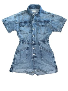 Pagliaccetto donna We The Free By Free People Marci con polsini denim coda corta taglia XS - Foto 1 di 5