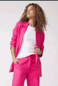 Decjuba Pink Summer Tilly Double Breasted Blazer Jacket 10 - Picture 1 of 6
