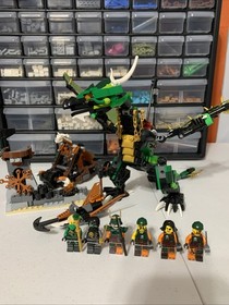 Lego Ninjago The Green NRG Dragon 70593 + Anchor Jet 30423 (99% Complete)