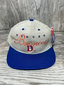 Vintage 90er Denver Broncos Team NFL Drew Pearson hellbraun Strapback Mütze neu mit Etikett - Bild 1 von 8