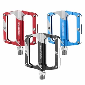 ROCKBROS Mountain Bike Pedals Aluminum Sealed Bearing 9/16 Flat Pedals Anti-slip - Picture 1 of 11