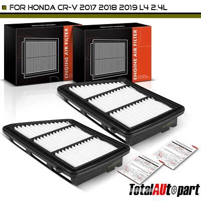 2x Filtro de aire de motor de panel rígido para Honda CR-V 2017 2018 2019 2,4 L 172205PHA00 Foto 1 de 4