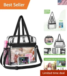 Security-Friendly Clear Tote Bag for Sports Events and Travel - Easy Cleaning - Picture 1 of 9