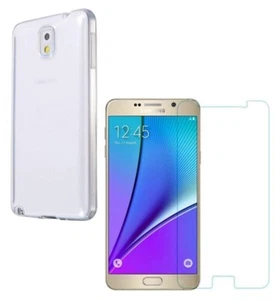 For SAMSUNG GALAXY NOTE 3 CLEAR CASE + TEMPERED GLASS SCREEN PROTECTOR COVER - Picture 1 of 12