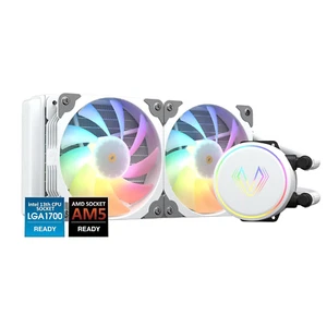 V240 White Liquid CPU Cooler 240Mm Addressable RGB Pump & PWM Fans 250W TDP AIO - Bild 1 von 9