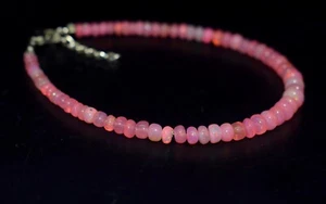 +++Hebra de cuentas de piedras preciosas sueltas múltiples rosa etíope ópalo natural de 4x6 mm 8" - Imagen 1 de 5