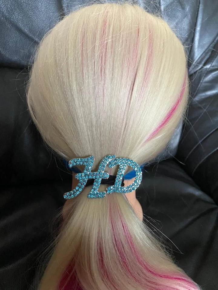 ¡Nuevo! Corbata para el cabello/azul claro/3 pulgadas de ancho/bandas de diamantes de imitación ¡las mejores! Foto 1 de 1