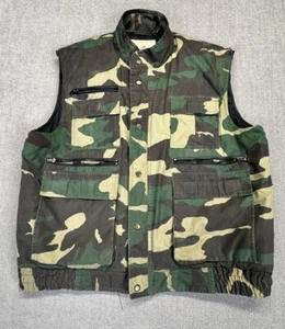 Vintage Woodfield Camo Vest Mens Large Camouflage Hunting Fishing Utility - Picture 1 of 8