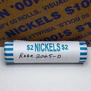 2025 D Jefferson Nickels Full Roll from Original Bank Box Rare like the 2024-D's - Bild 1 von 4