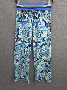 Trina Turk Swim Spa Collection Pants Womens XS Low Rise Wide Leg Blue Paisley - Picture 1 of 13