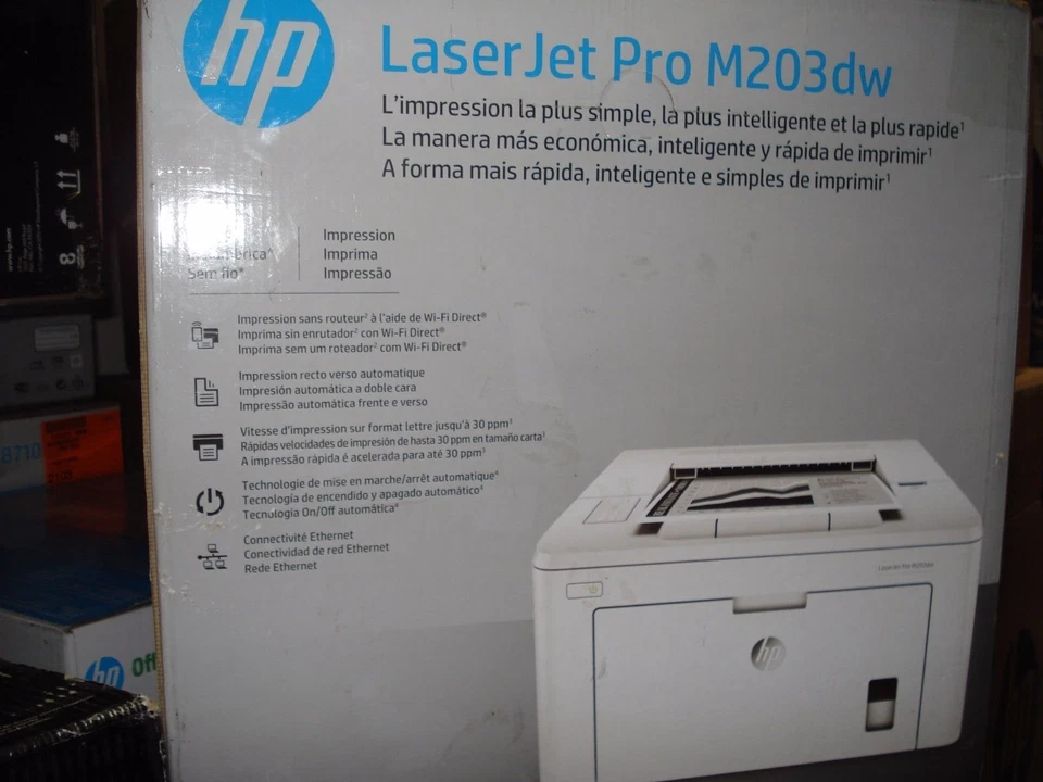 BRAND NEW HP LaserJet Pro M203dw Wireless Laser Printer - Image 1 of 1